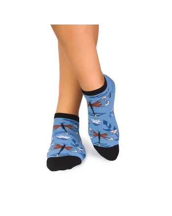 Sosete scurte bumbac Fine Cotton Sealife Libelula Albastru