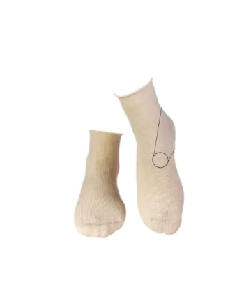 Sosete din in si bumbac LINEN SNEAKER SOCKS Ecru