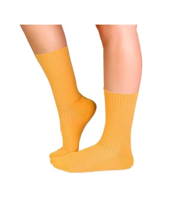 Sosete bumbac lungi fara elastic Yellow