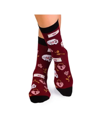 Sosete bumbac Colour Cotton Socks ST VALENTINE'S DAY Bordeaux