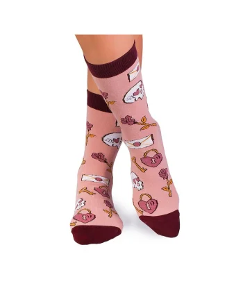 Sosete bumbac Colour Cotton Socks ST VALENTINE'S DAY Rose Ashes