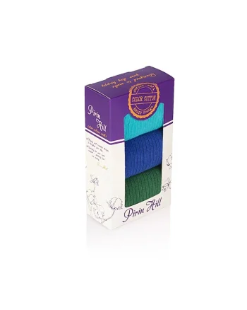 Sosete bumbac lungi fara elastic Box 3 buc Mint Blue Dark Green