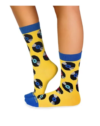 Sosete bumbac organic, COLOUR COTTON Retro VINYL