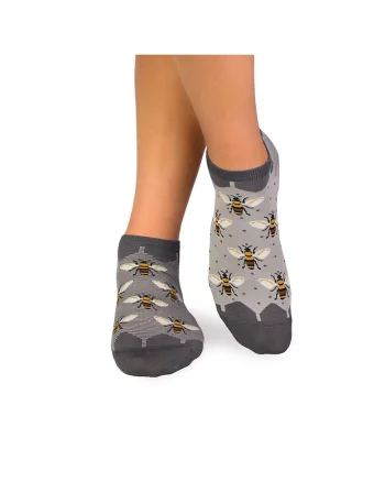Sosete scurte bambus FINE BAMBOO Sneaker Bees - Gri