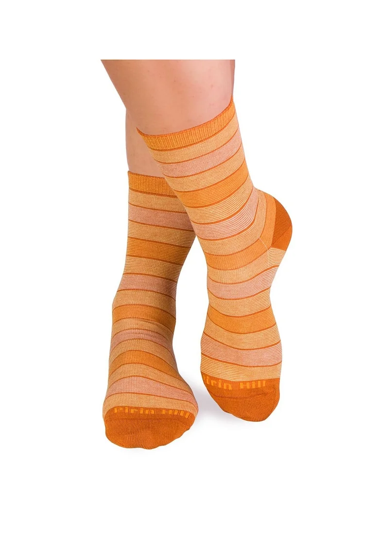 Sosete bumbac organic cu dungi 98% COTTON RICH Galben
