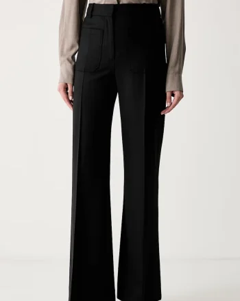 Victoria Beckham pantaloni de costum pentru femei cu bumbac Alina
