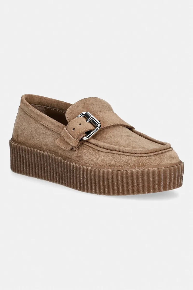 Weekend Max Mara loafers slip-on pentru femei din piele întoarsă