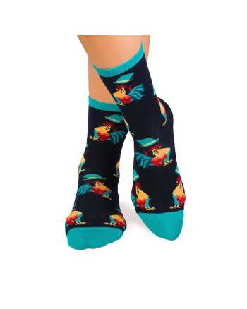 Sosete bumbac organic, COLOUR COTTON Rooster NAVY