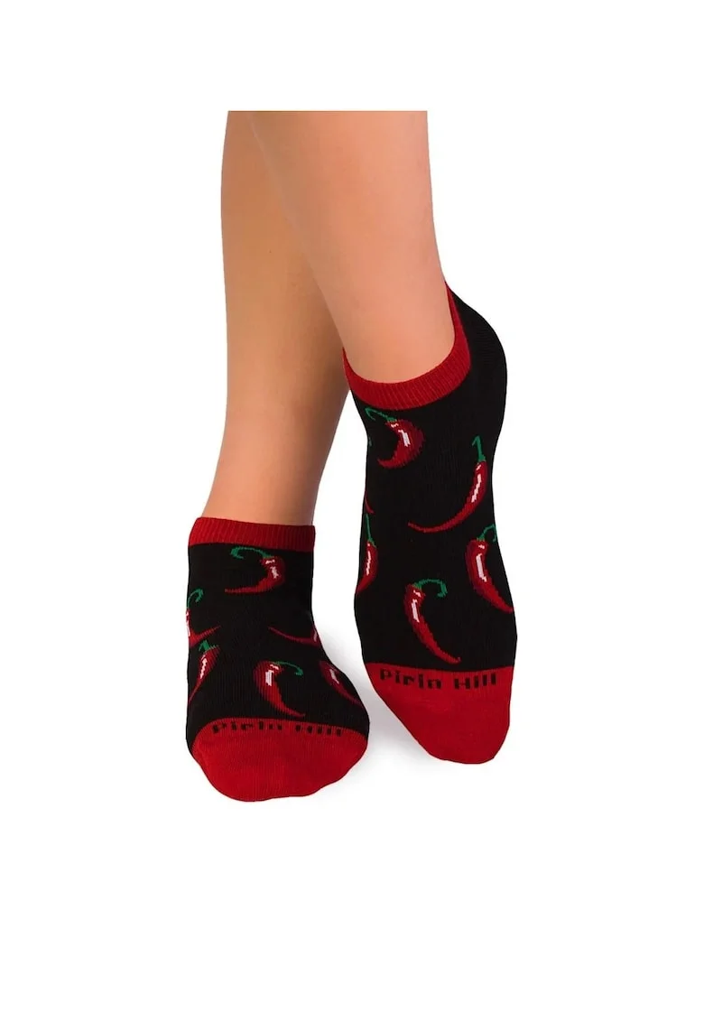 Sosete scurte bumbac, Chilli Pepper Sneaker BLACK
