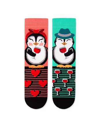 Sosete bumbac Penguin Love Coral
