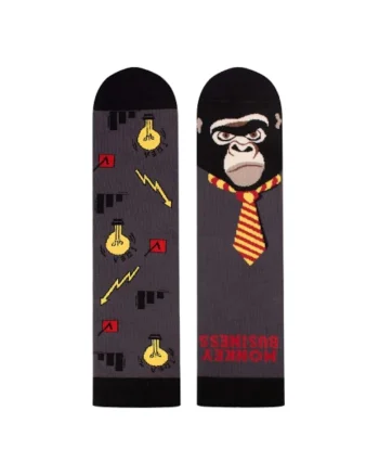 Sosete bumbac Arty Socks Maimuta Afacerista Antracit, Gri antracit