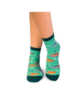 Sosete scurte peste glezna bumbac organic Sealife Pesti Menta, Multicolor