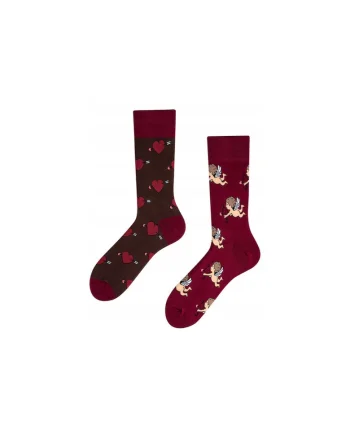 Sosete lungi barbatesti,  Imprimeu cu inimi, Multicolor,