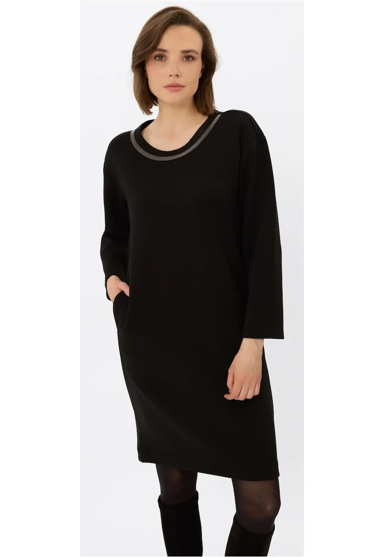 Rochie neagra cu decolteu decorativ  G-Deva, Negru