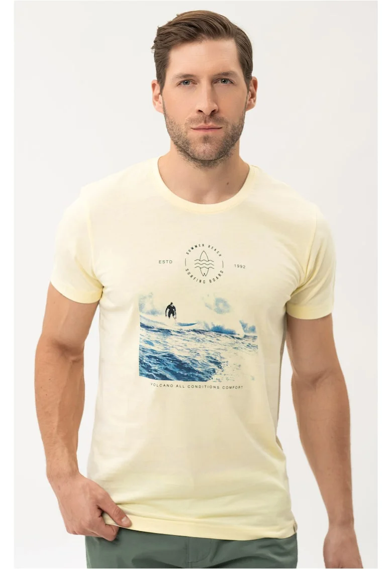 Tricou  T-Board pentru barbati galben, surfing