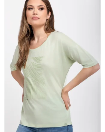 Tricou  T-Fest pentru femei, verde, Comfort Fit
