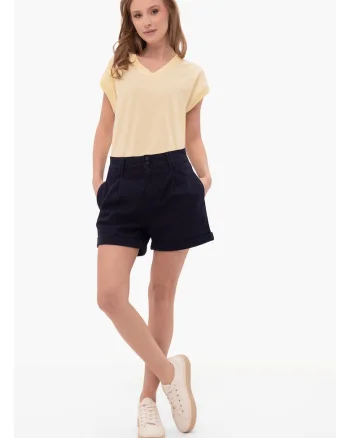 Pantaloni scurti din denim  E-Candy pentru femei, bleumarin inchis, Bleumarin inchis