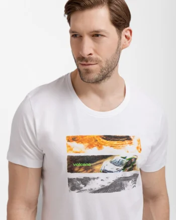 Tricou barbati  T-Reli, alb imprimeu - 43964, Alb