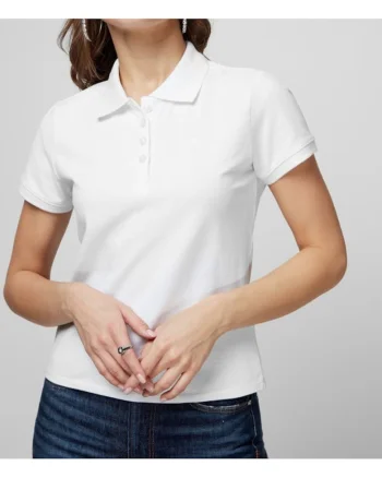 Tricou polo dama  Bumbac, Alb,