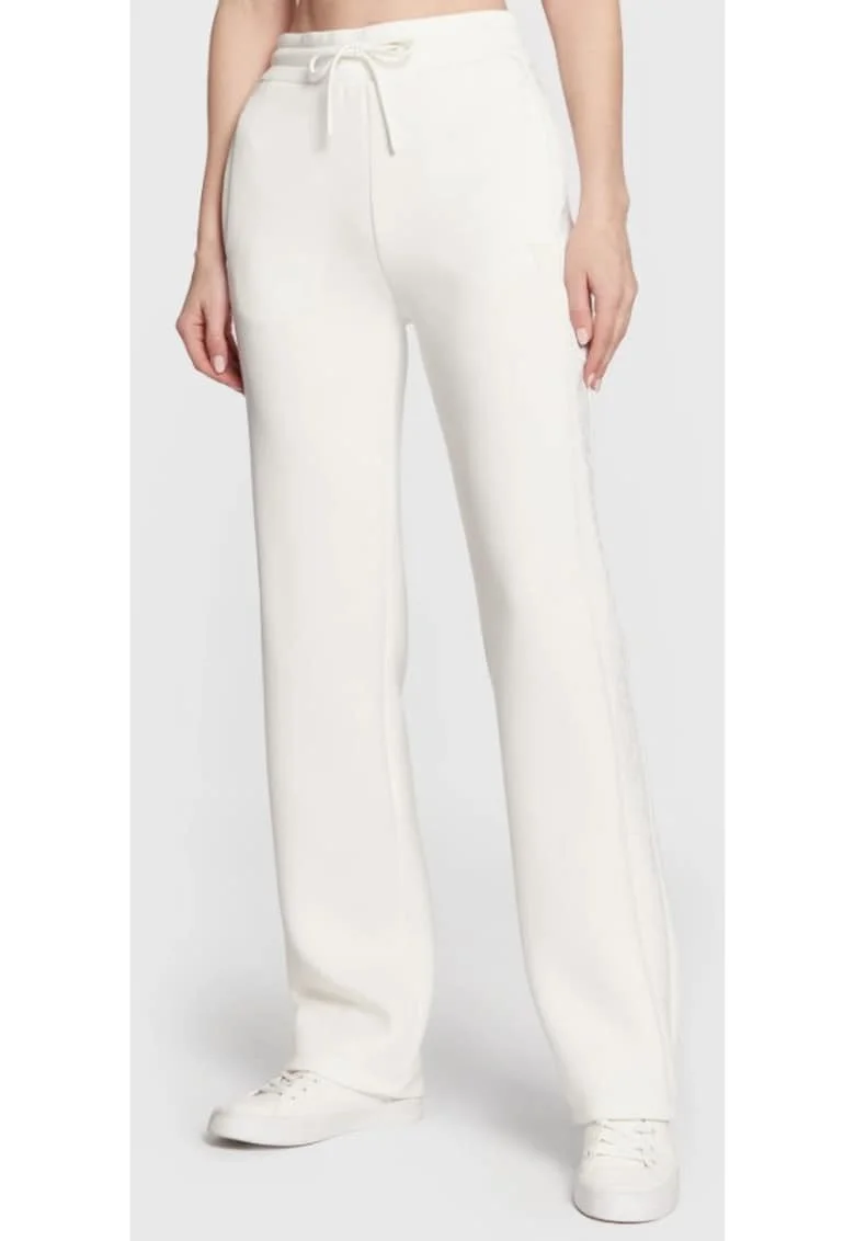 Pantaloni dama  Sintetic, Alb,