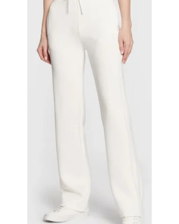 Pantaloni dama  Sintetic, Alb,