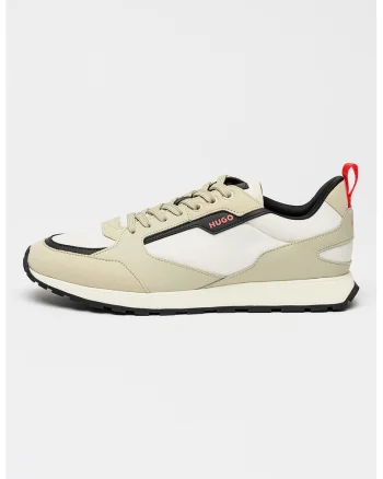 Pantofi sport cu insertii din material textil Icelin Runn, Alb/Bej deschis