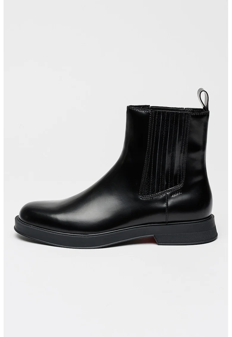 Ghete Chelsea din piele Lenner, Negru