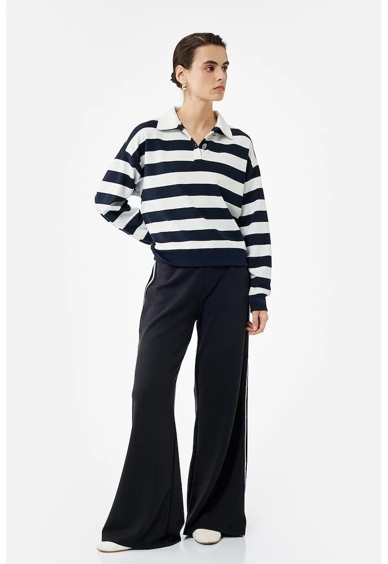 Pantaloni din amestec de modal cu croiala ampla, Negru