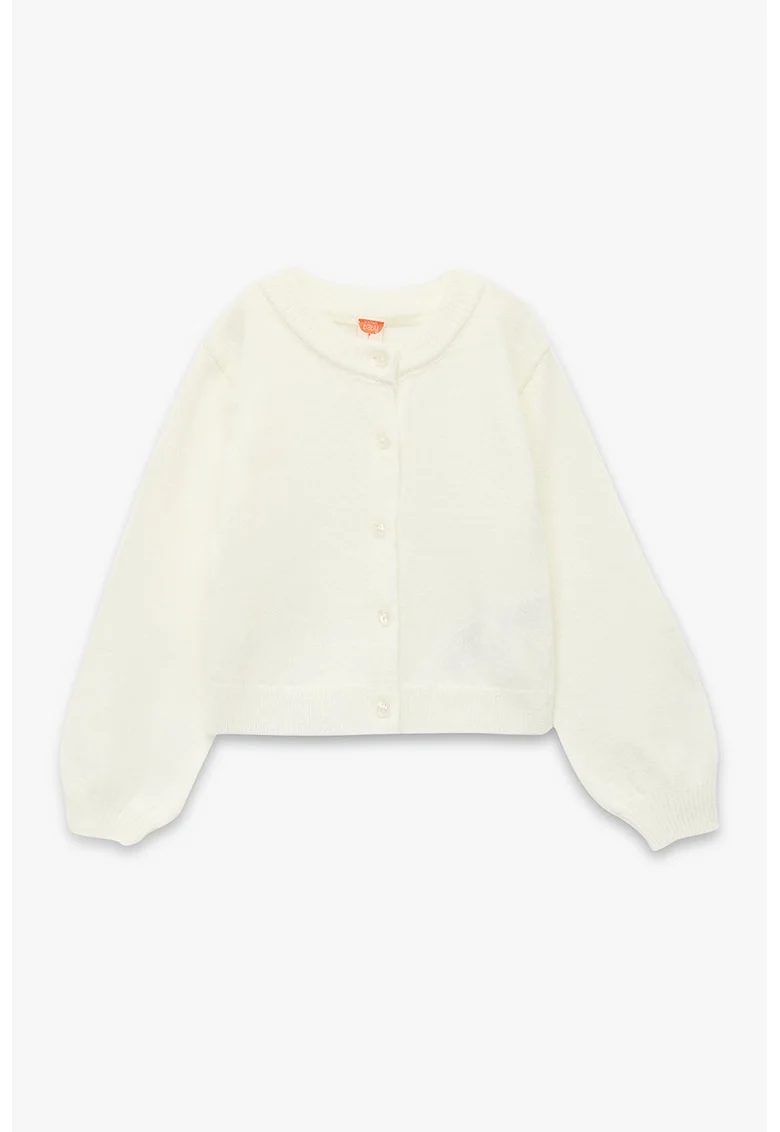Cardigan uni, Alb fildes