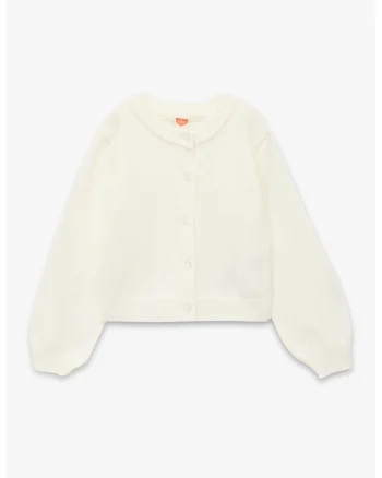 Cardigan uni, Alb fildes