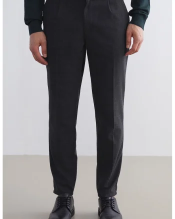 Pantaloni uni cu buzunare oblice, Gri antracit