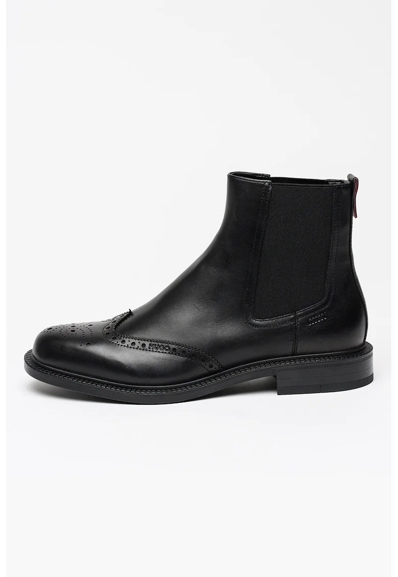 Ghete Chelsea din piele Lysander, Negru