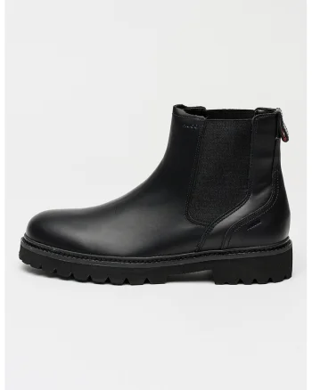 Ghete Chelsea din piele cu segmente din material sintetic Draven, Negru