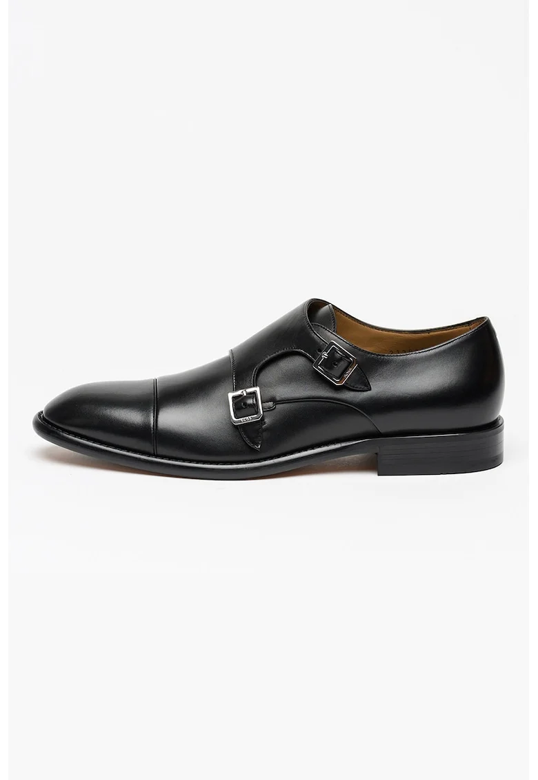 Pantofi monk de piele Derrek, Negru