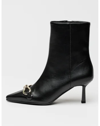 Botine din piele ecologica Katniss, Negru