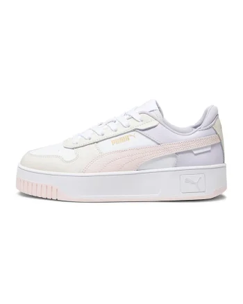 Pantofi sport de piele si piele ecologica Carina Street, Alb/Roz