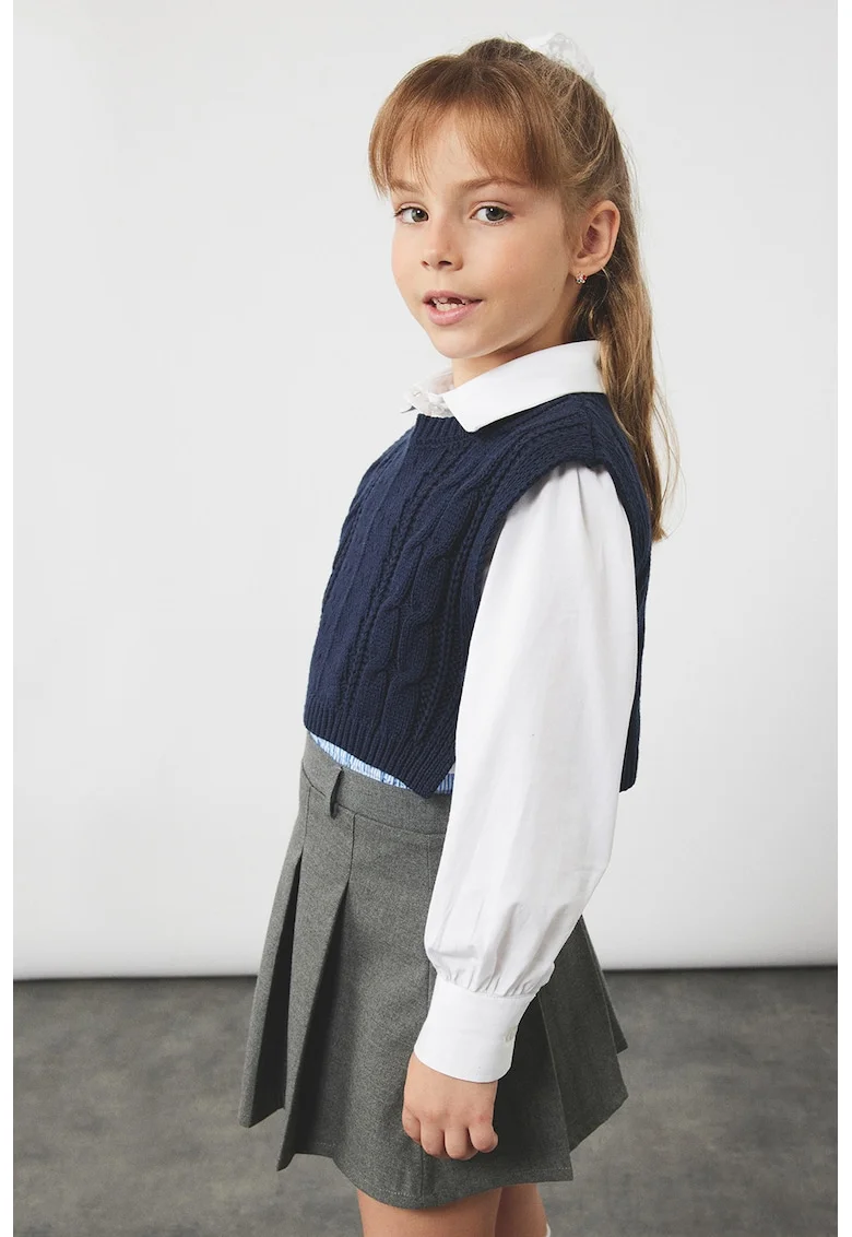 Fusta mini cu pliuri, Gri