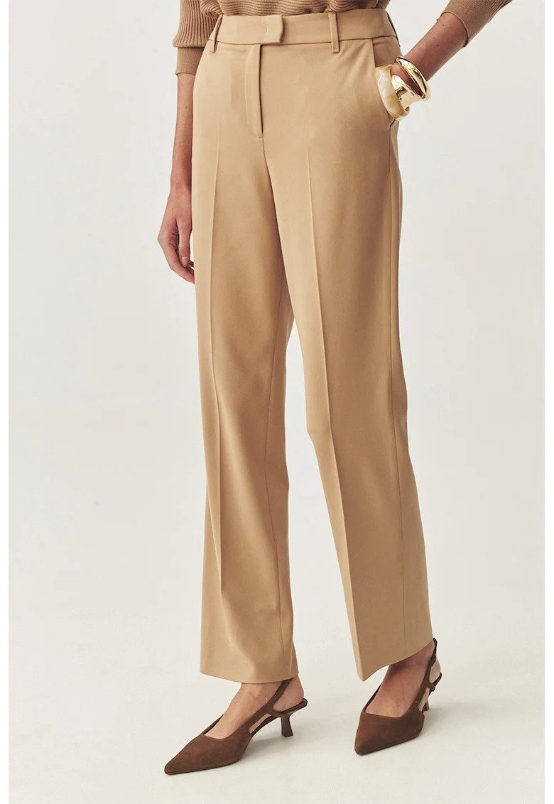 Pantaloni regular-fit cu buzunare laterale, Maro nisip