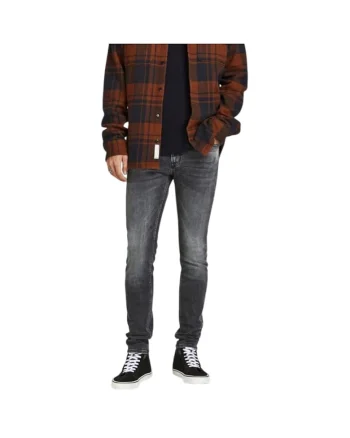 Pantaloni barbati, Jack&Jones, blugi clasici, gri, bumbac, poliester, elastan,