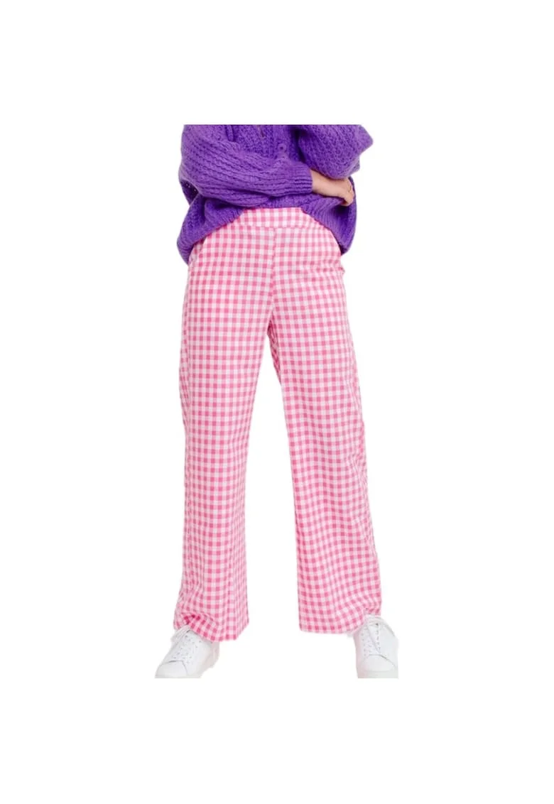 Pantaloni dama  roz, bumbac,