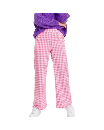 Pantaloni dama  roz, bumbac,