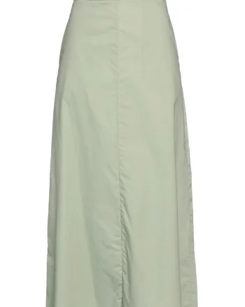 Fusta dama Trussardi, lunga, verde, bumbac, cu fermoar, doua buzunare,