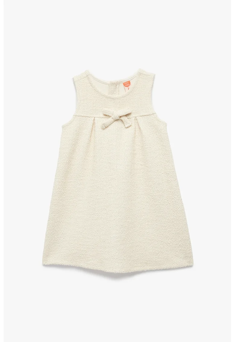Rochie scurta cu decolteu rotund, Bej