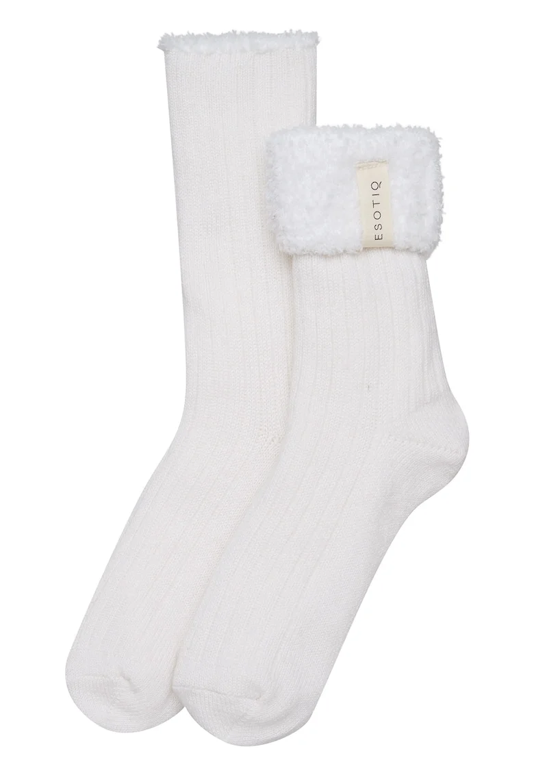 Sosete dama,  Wowa, alb crem, textura in dungi, One-Size