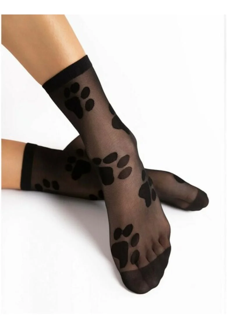 Sosete lycra negre cu model  Pawpaw 20 den, Negru