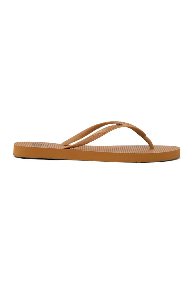 Papuci flip-flop cu model uni, Maro camel