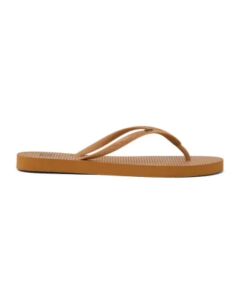 Papuci flip-flop cu model uni, Maro camel