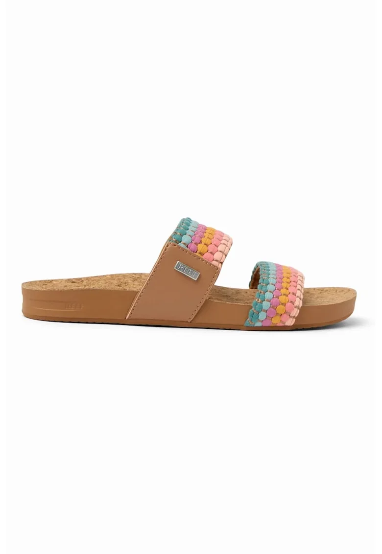 Papuci cu model colorblock Cushion Vista, Albastru pastel/Bej/Piersica