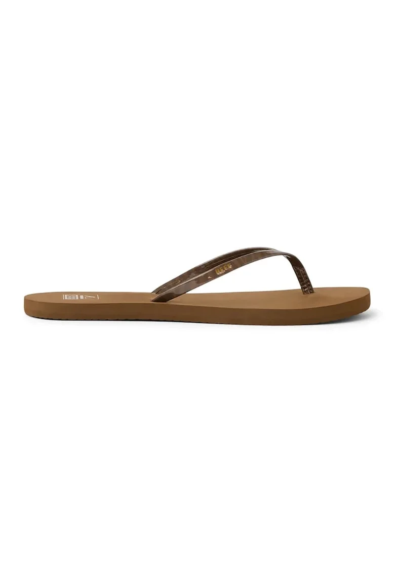 Papuci flip-flop cu model uni Bliss Nights, Maro bronz deschis