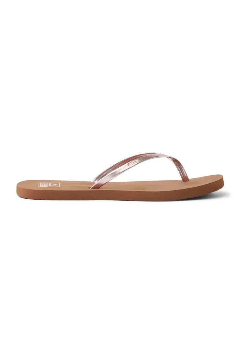 Papuci flip-flop cu aspect metalizat, Auriu pal
